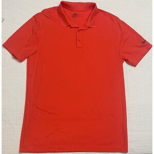 Nike Golf Polo Orange Dri Fit Performance Standard Fit Short Sleeve Mens Medium